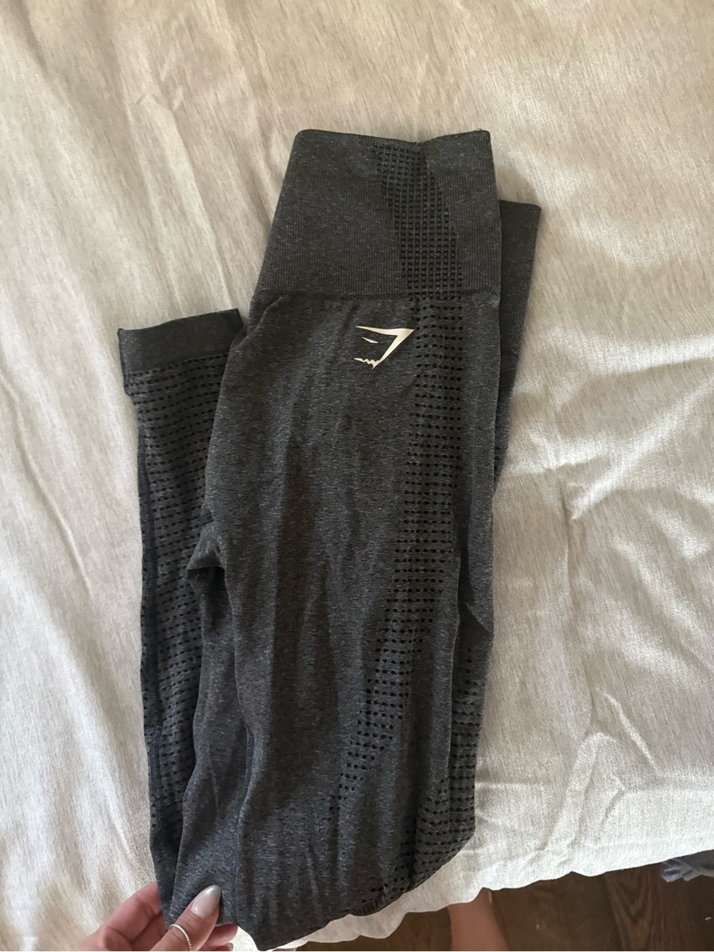 Gymshark Kids Charcoal/Black Seamless Performance Leggings
